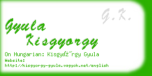 gyula kisgyorgy business card